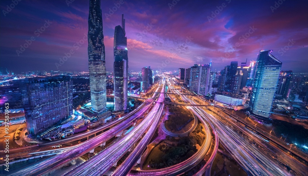 Obraz premium サイバーパンクな未来都市