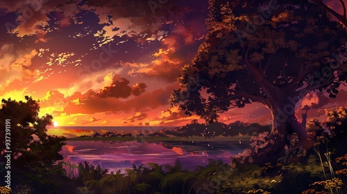 Sunset_anime_landscapes_night