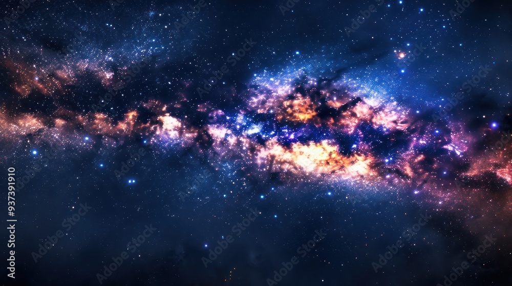 A Cosmic Nebula with Vivid Colors and Star Clusters