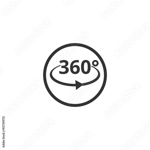 Angle 360 degrees icon isolated on transparent background