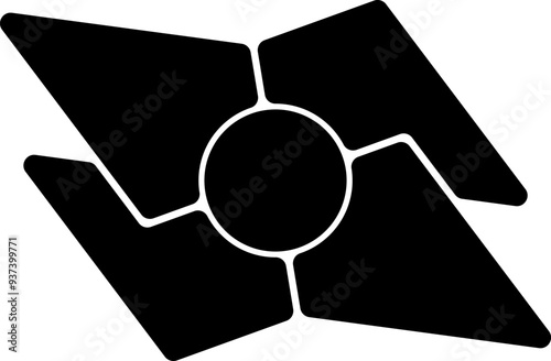 Black and circle shape 5 collage photo design vector template, wall galley for grid pattern for picture background presentation, modern logo vector design layout.