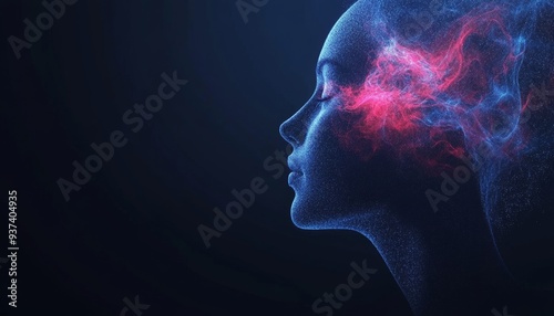 Picture of woman Astral body Psychedelic journey near death experience made by Generative AI