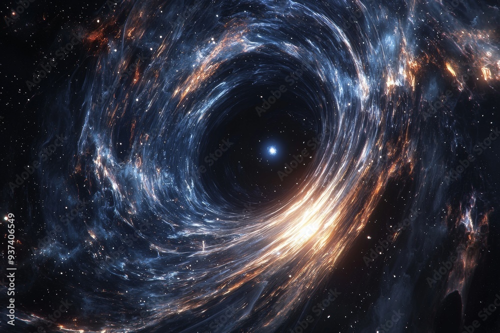 Black hole in space illustration created with Generative AI