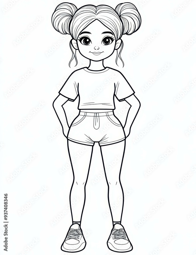 Experience a charming watercolor palette of pink shades, featuring a young girl in trendy summer outfits, perfect for teens. Experience a charming watercolor palette of pink shades, featuring a young girl in trendy summer outfits, perfect for teens.