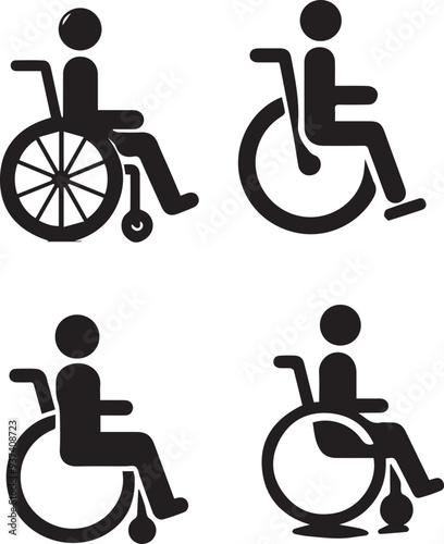  Wheelchair silhouette, Wheelchair icon, Wheelchair vector, 

