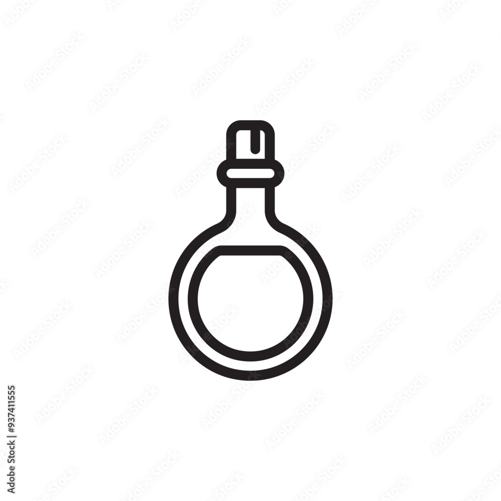 Round laboratory glass ouline flat icon, transparent test tube medicine icon, chemical glass design illustration, isolated on white background. Round laboratory glass ouline flat icon, transparent test tube medicine icon, chemical glass design illustration, isolated on white background.
