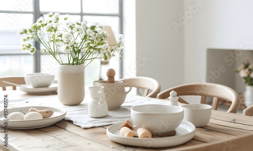 Wallpaper Mural Scandinavian breakfast nook and dinner set.  Torontodigital.ca