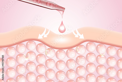 beauty serum advertisement, 3d illustration