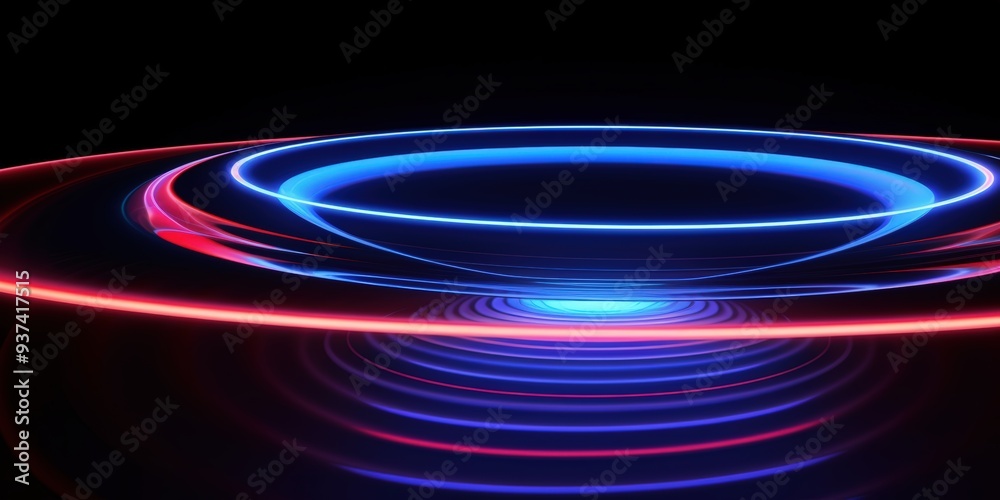 Abstract blue and red glowing rings Abstract blue and red glowing rings