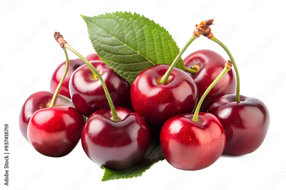 Group of Cherries Isolated on White Background Group of Cherries Isolated on White Background