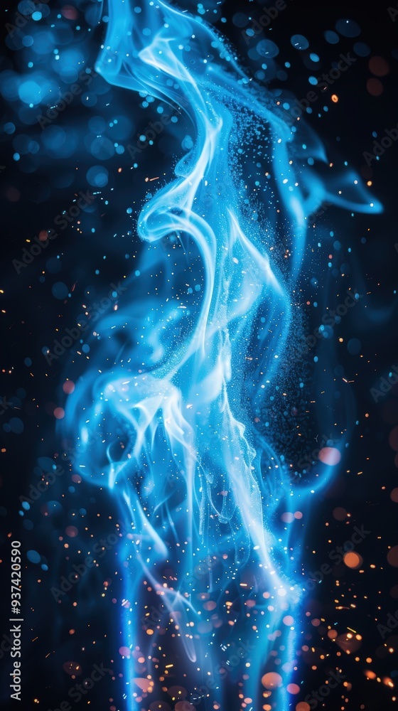 Abstract blue fire flames Abstract blue fire flames