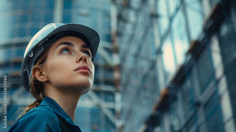 A man, a worker, a builder by profession, in a uniform and a helmet. AI Generated A man, a worker, a builder by profession, in a uniform and a helmet. AI Generated