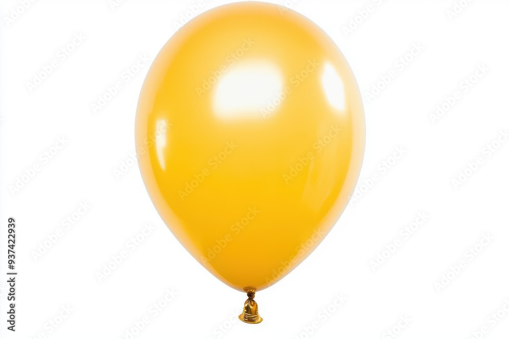 A vibrant yellow balloon floating gracefully against a clean white background, perfect for celebration themes and joyful occasions. A vibrant yellow balloon floating gracefully against a clean white background, perfect for celebration themes and joyful occasions.