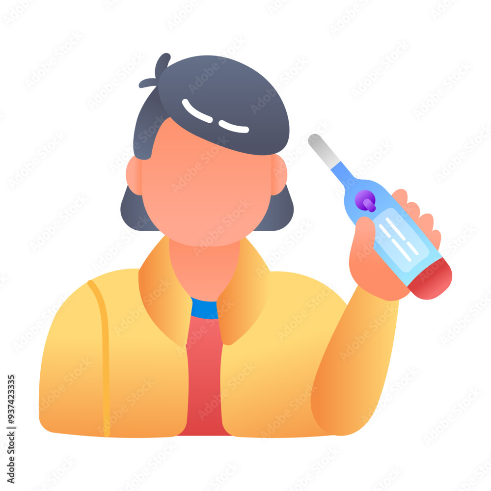 A flat icon of check temperature A flat icon of check temperature