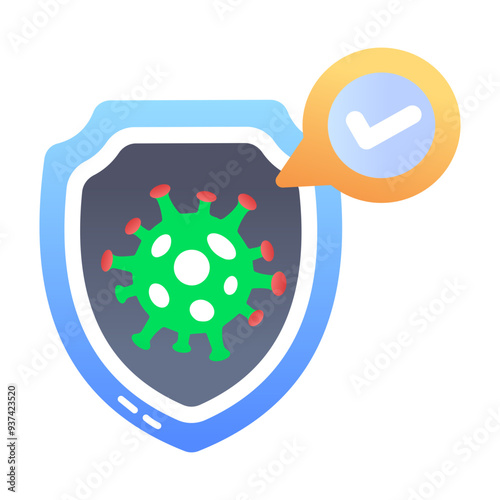 An icon of immunity in flat style 