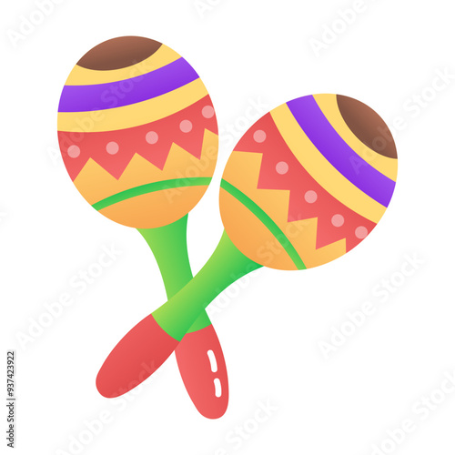 A flat style icon of maracas