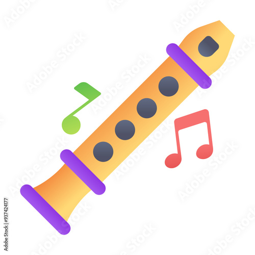 A flat style icon of flute 