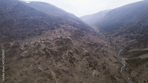 big valley of barren swampland in scotland photo