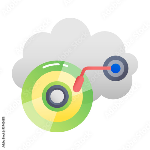 A flat style icon of cloud music 