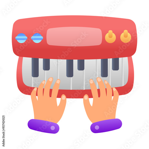 A flat style icon of synthesizer 
