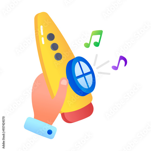 A flat style icon of kazoo