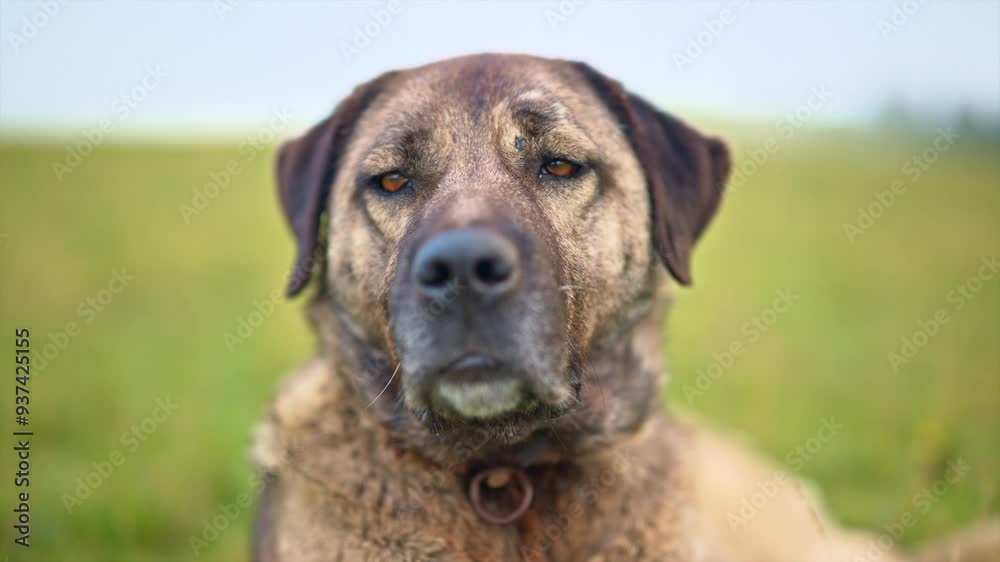 A loyal farm dog rests on a grassy hillside, exuding calm and wisdom in a tranquil rural setting. 8k A loyal farm dog rests on a grassy hillside, exuding calm and wisdom in a tranquil rural setting. 8k