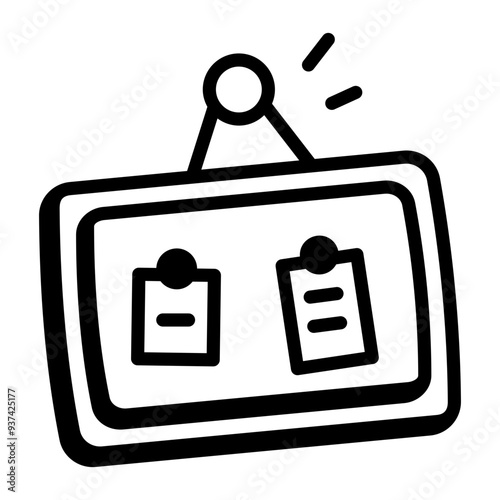 A doodle icon of school noticeboard