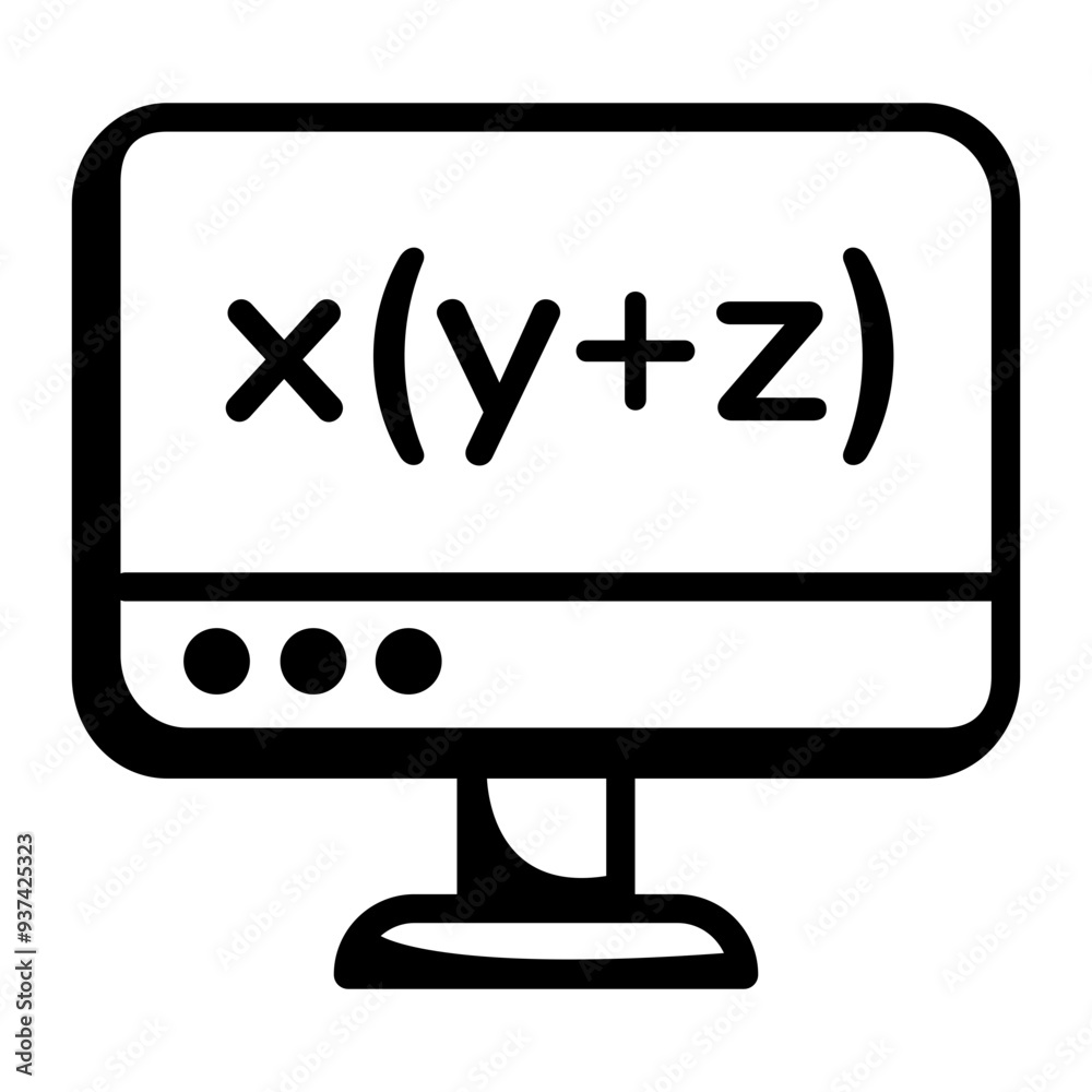 Doodle style icon of online education Doodle style icon of online education