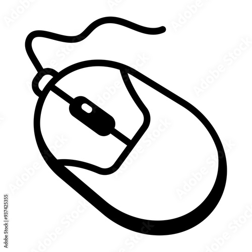A hand drawn icon of wired mouse 