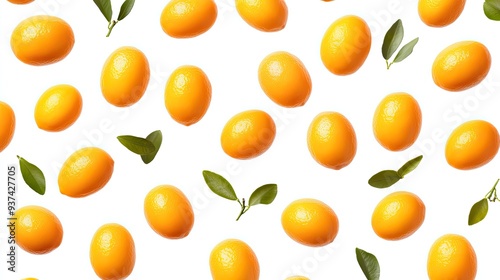 A lot of kumquat pattern isolated on white background photo realistic photo realistic hd 4k ultra hd.