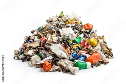 Sample of trash for recycling isolated on white background