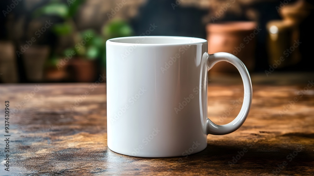 Minimalist Photograph of a Plain White Ceramic Mug Placed on a Clean Smooth Surface Ideal for Adding a Logo Branding or Other Design Elements to Create a Custom Product Mockup Minimalist Photograph of a Plain White Ceramic Mug Placed on a Clean Smooth Surface Ideal for Adding a Logo Branding or Other Design Elements to Create a Custom Product Mockup