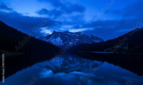 Blue Sky Cloud Time Lapse Mountain Night Lake