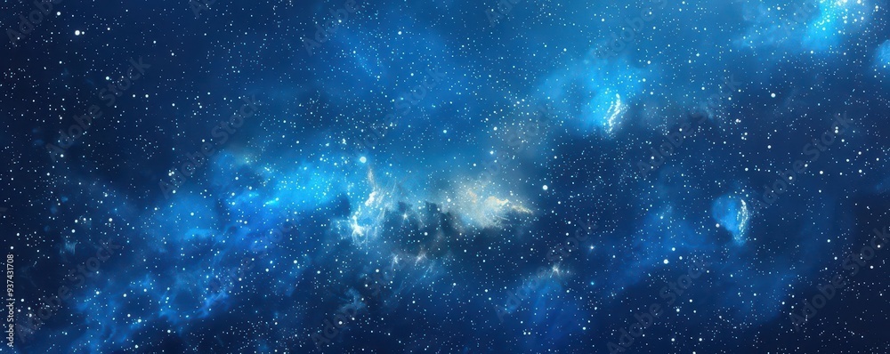 Fototapeta premium Night sky filled with stars, Vintage, Dark, Watercolor, Emphasizing cosmic wonder