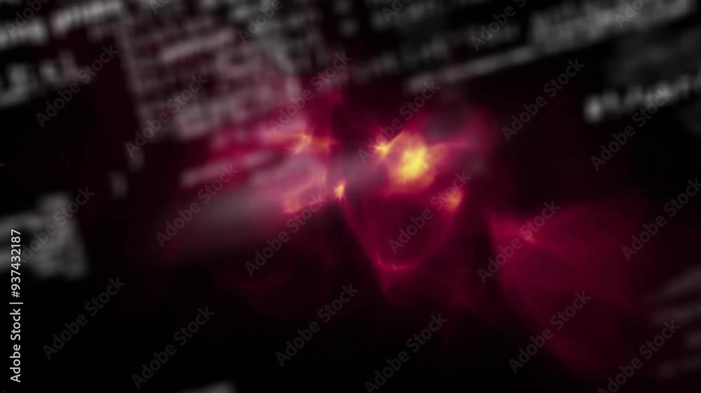 Animating flames and sparks over blurred programming code background Animating flames and sparks over blurred programming code background