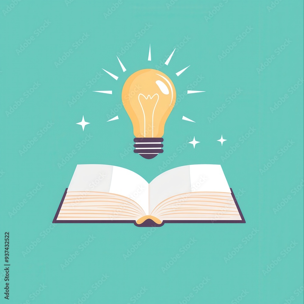 Open Book With Lightbulb Icon Concept of Learning Education and Knowledge Open Book With Lightbulb Icon Concept of Learning Education and Knowledge