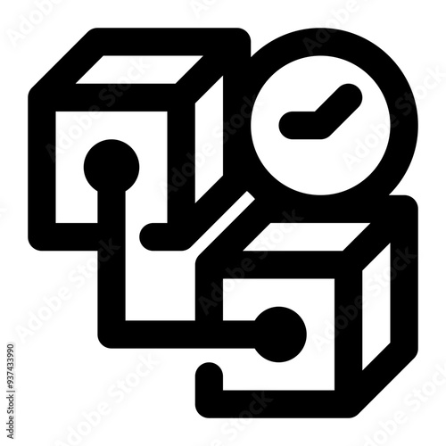 block time, blockchain, block chain, blocks, time, real time outline icon