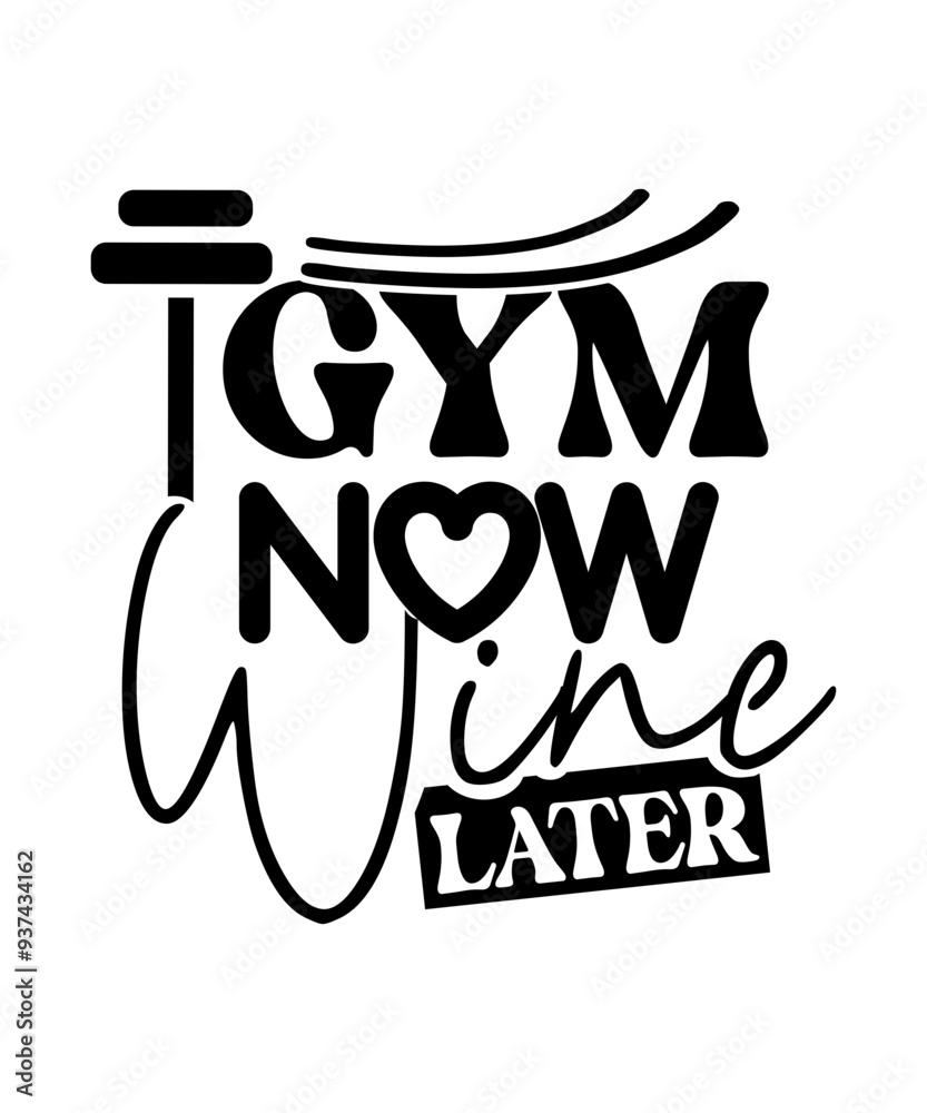 gym now wine later svg