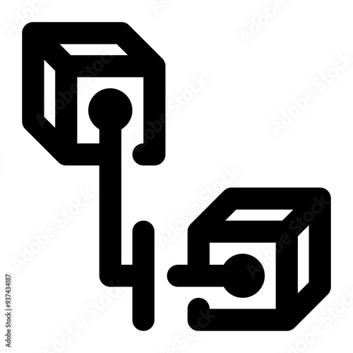 blockchain, block chain, air gap, air gapping, air wall, blockchain gap outline icon