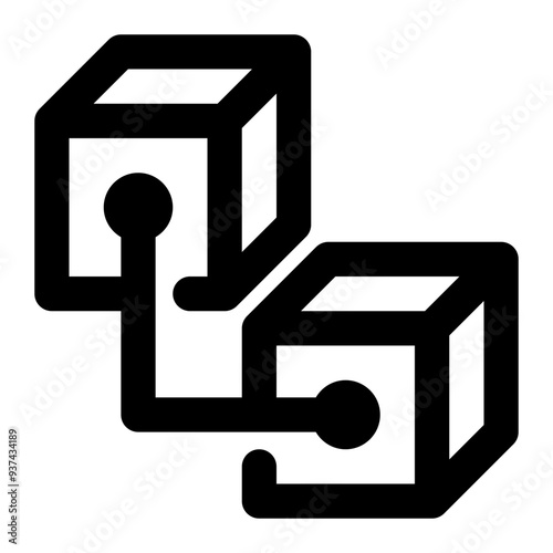 blockchain, block chain, network, blocks, crypto, nodes outline icon