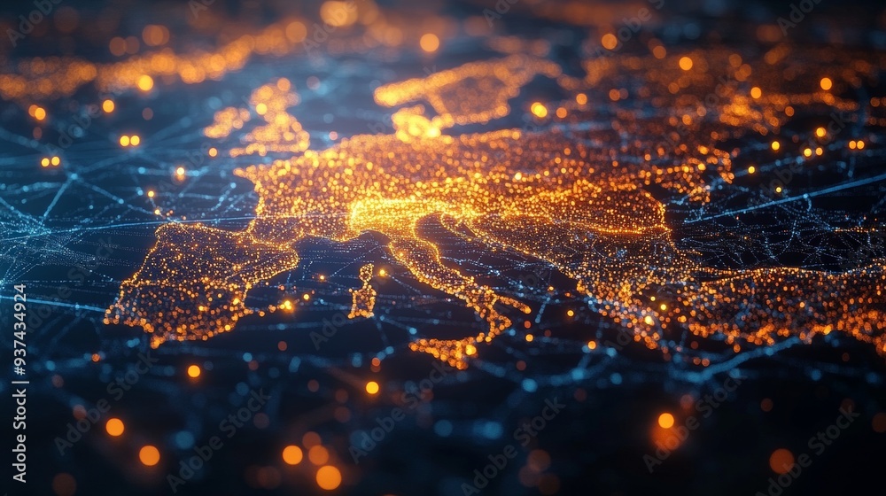 High-Resolution Supply Chain Map. Detailed View of Routes and Facilities High-Resolution Supply Chain Map. Detailed View of Routes and Facilities