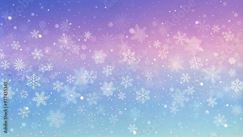 Snowflakes on a colorful gradient background for winter concept 