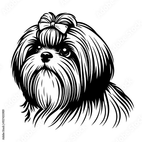 Shih Tzu  Designs, Shih Tzu Dog Clipart, Cute Puppy SVG PNG, Cricut Files for Pets, Dog Lover Vector, Shih Tzu Silhouette