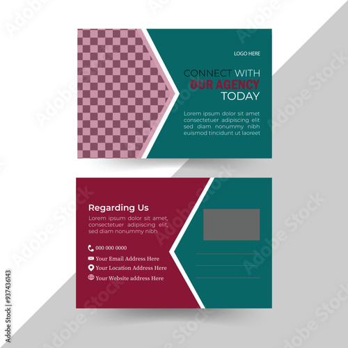 Creative modern corporate business postcard design template.