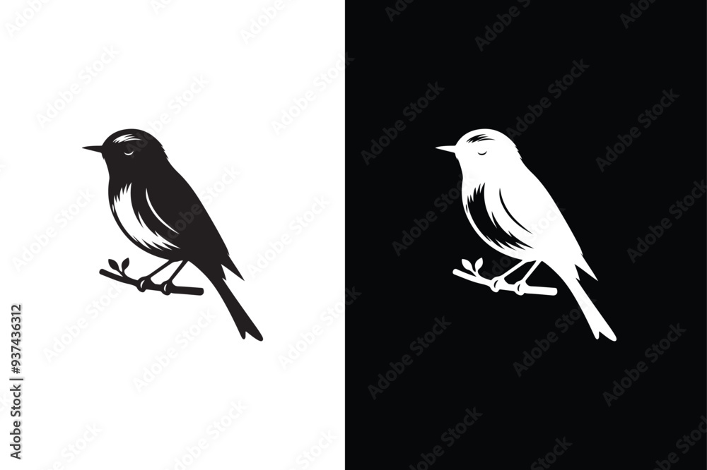 Fototapeta premium Bird icon silhouette logo design. Bird icon vector black
