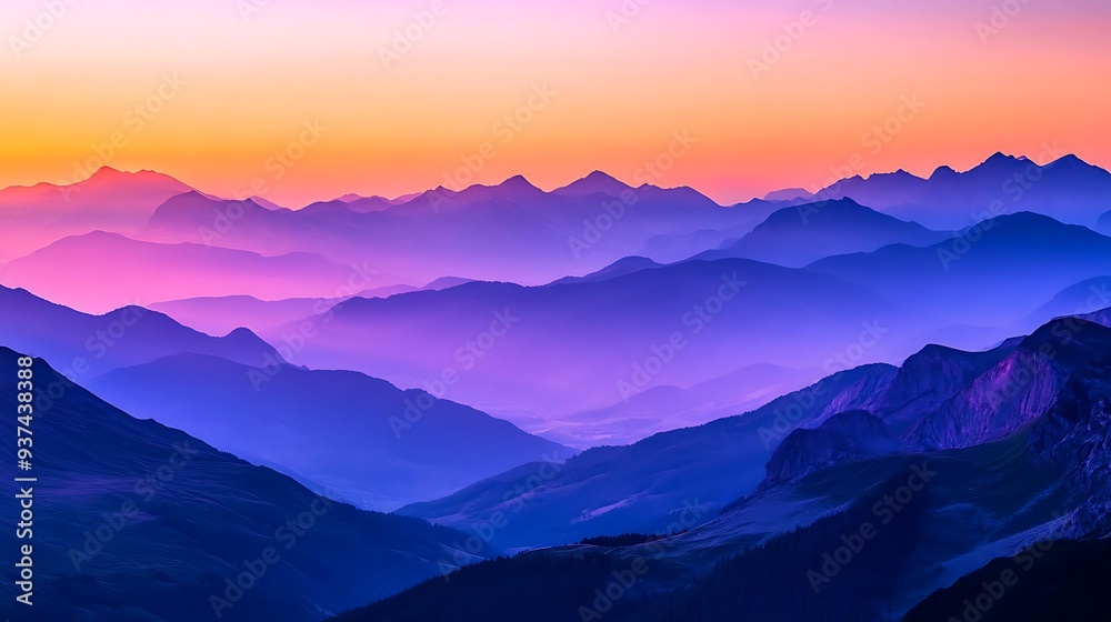 Purple Mountain Ranges at Sunset - Landscape Photography Purple Mountain Ranges at Sunset - Landscape Photography