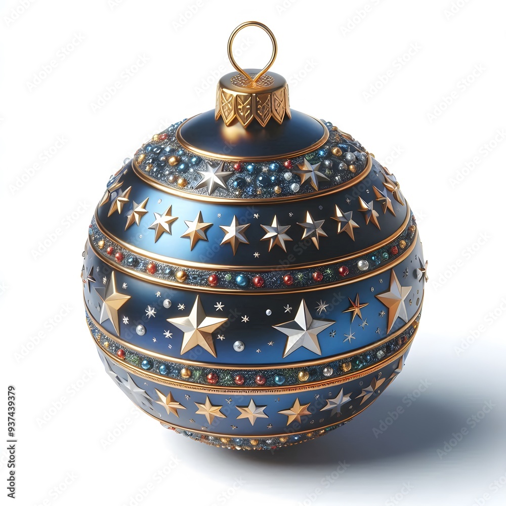 Christmas bauble, isolated on a White background, 3d render, Christmas Decoration