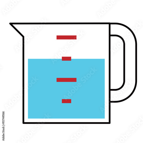 水が入った計量カップ
