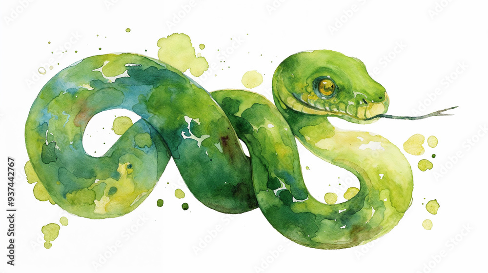 蛇の水彩イラスト 蛇の水彩イラスト