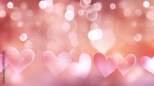 Pink hearts on a soft background